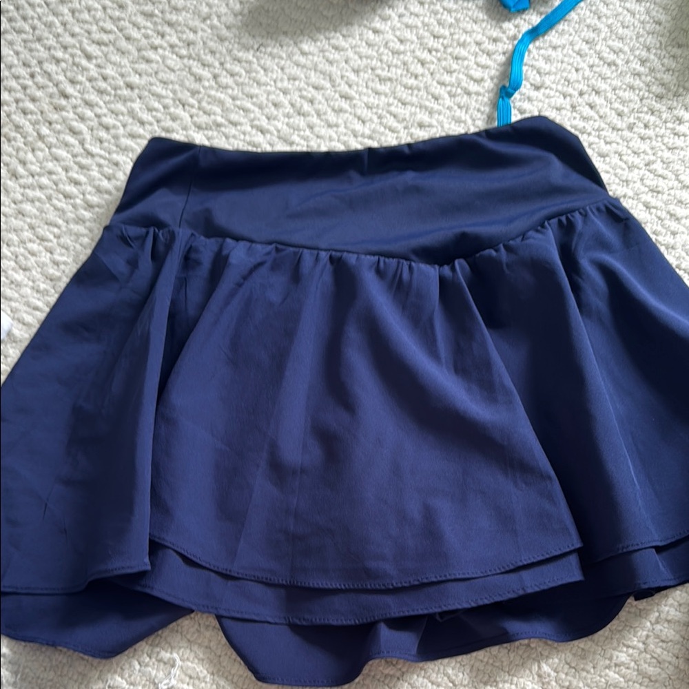 Blue High-Low Skater Mini Skirt for Casual Wear